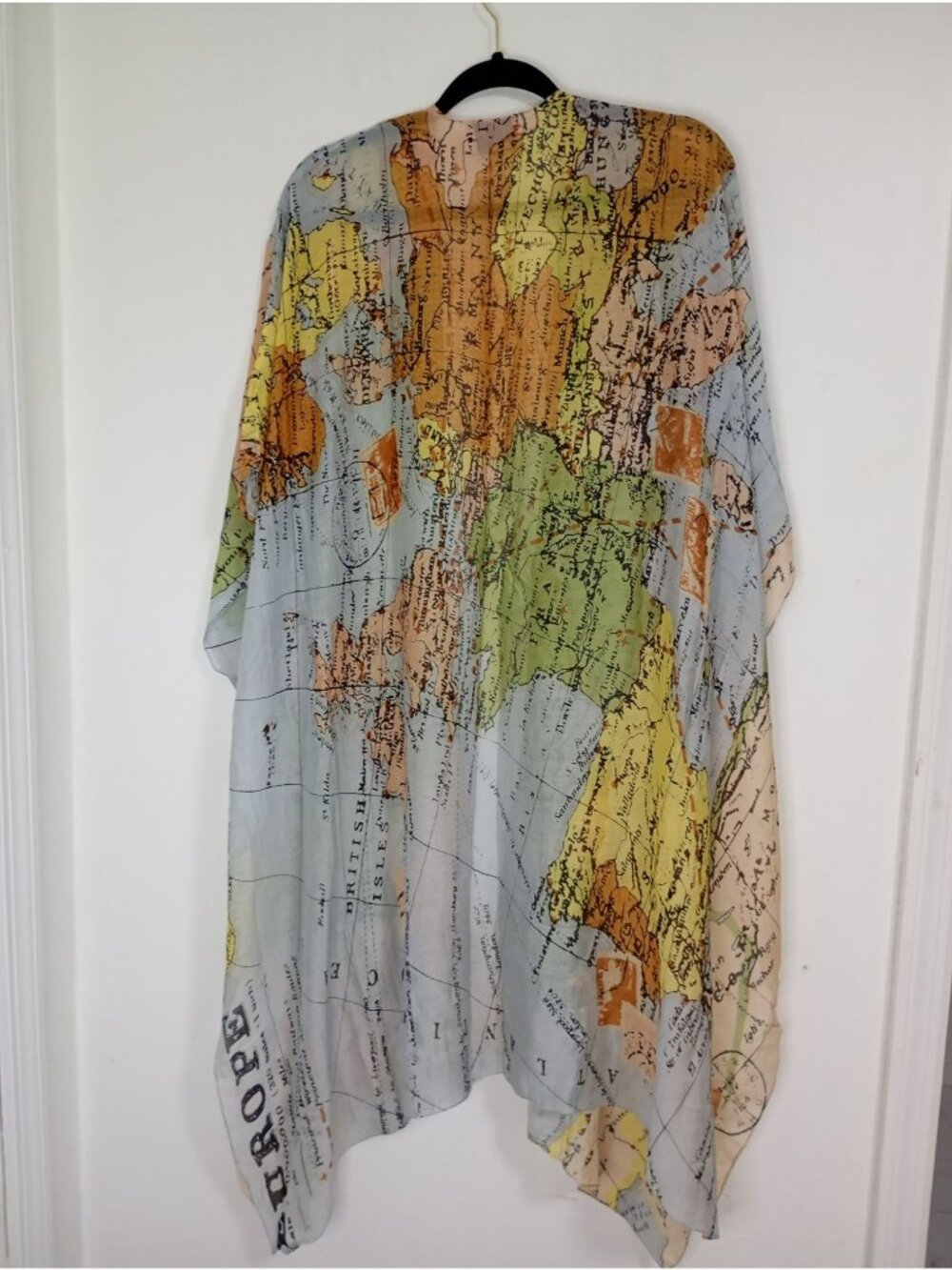 One Hundred Stars Map Print Kimono Jacket Open Front Lightweight Womens One Size - Picture 10 of 10